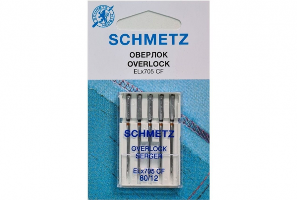 Иглы Schmetz для оверлока ELx705 CF №80, 5 шт в Бакале